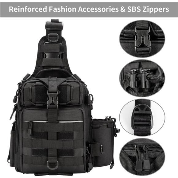 Outdoor Tackle Bag - Large Water-Resistant Fishing Backpack - Picture 6 of 7